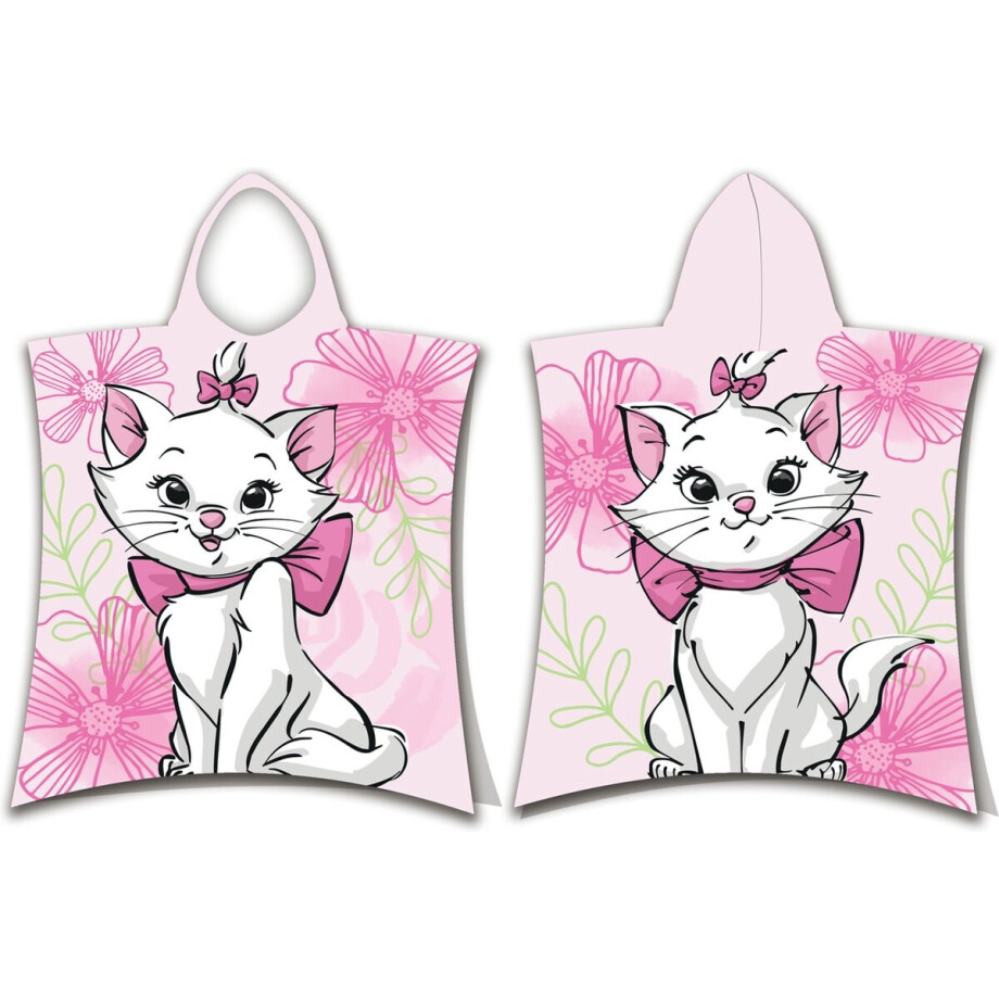Disney Marie Cat Poncho / Badcape Flower - 50 x 115 cm - Katoen Disney Marie Cat Poncho / Badcape Flower - 50 x 115 cm - Katoen afbeelding 1