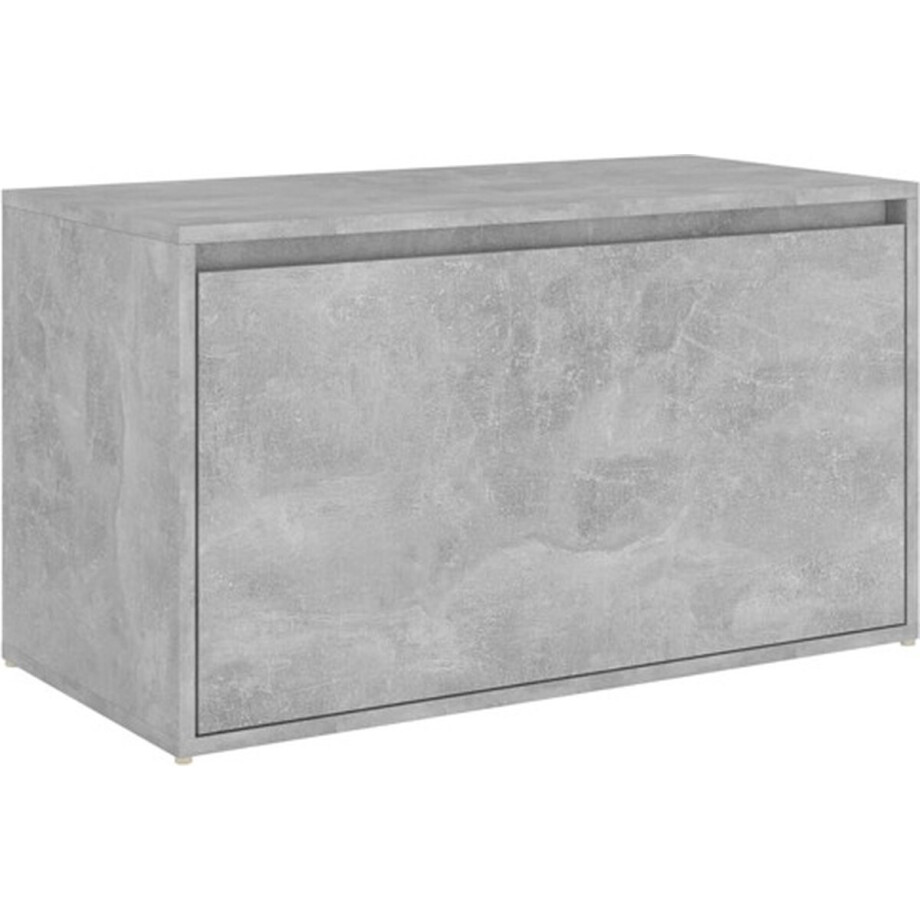 vidaXL - Halbank - 80x40x45 - cm - bewerkt - hout - betongrijs vidaXL - Halbank - 80x40x45 - cm - bewerkt - hout - betongrijs afbeelding 1