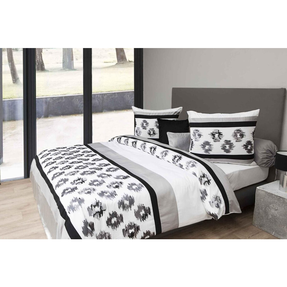 HnL Living Aron Dekbedovertrek - Eenpersoons - 140x200/220 cm - Wit afbeelding 1