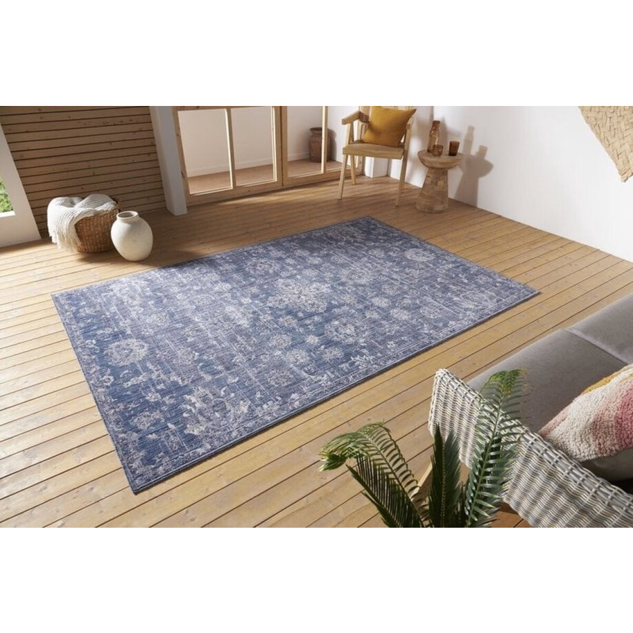 Flycarpets Binnen & Buitenkleed Vloerkleed - Alexandria- Blauw - 240x340 cm afbeelding 1