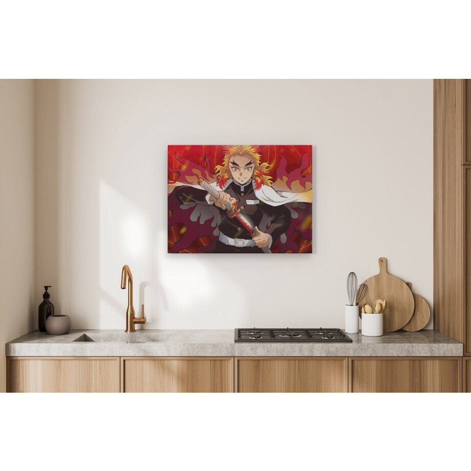 Artaza Canvas Schilderij Rengoku - 80x60 cm - Wanddecoratie Demon Slayer - Muurdecoratie Anime - Schilderijen Jongens Slaapkamer Artaza Canvas Schilderij Rengoku - 80x60 cm - Wanddecoratie Demon Slayer - Muurdecoratie Anime - Schilderijen Jongens Slaapkamer afbeelding 1