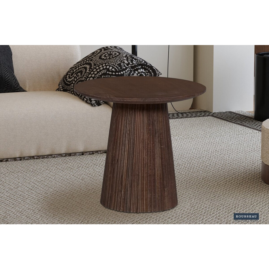Salontafel 'Miguel' 50 cm Rond Mango Hout Donkerbruin Salontafel 'Miguel' 50 cm Rond Mango Hout Donkerbruin afbeelding 1