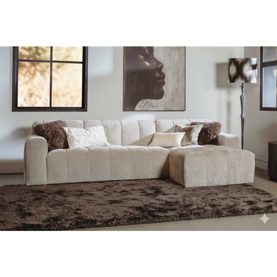 Tower Living Bank Austin 2,5-zits-ar + Chaise L Haga 30 Beige afbeelding 1