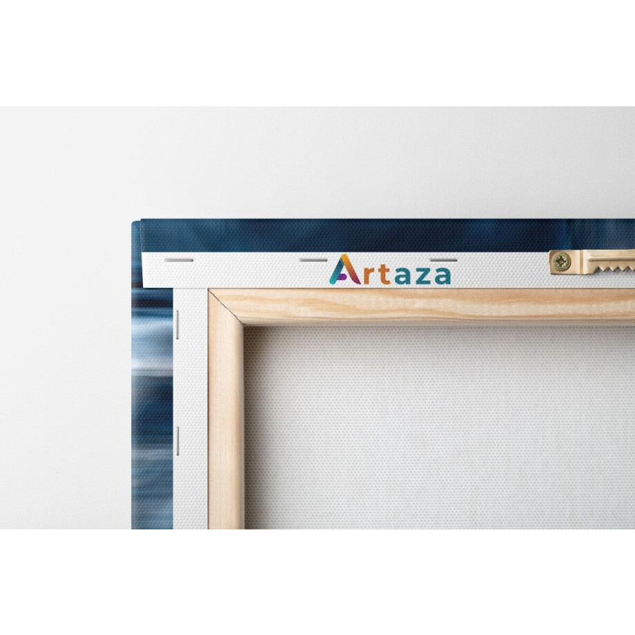 Artaza Canvas Schilderij Drieluik Abstracte Kunst - Blauwe Verf - 120x60 - Foto Op Canvas - Canvas Print afbeelding 1