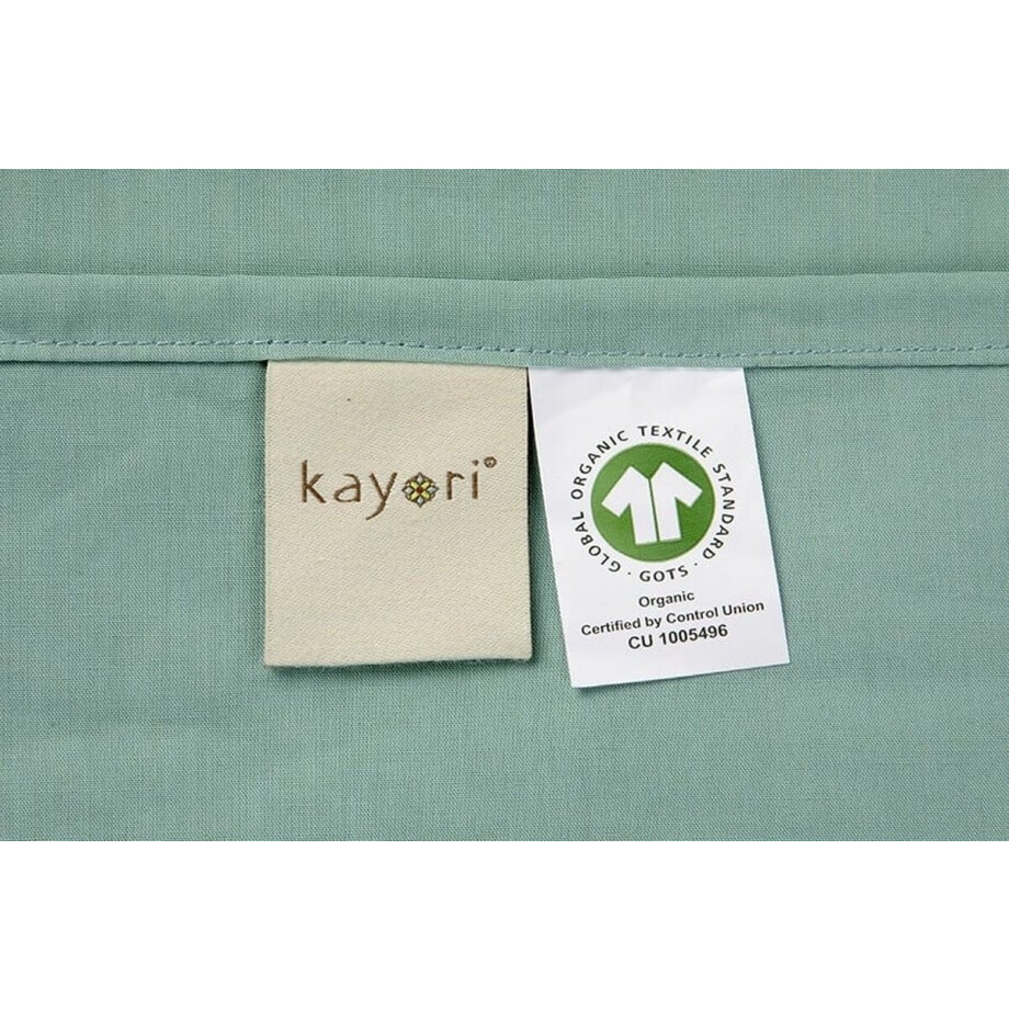 Kayori Shizu Kussensloop Katoenperkal 60x70 2 Stuks - Groen afbeelding 1