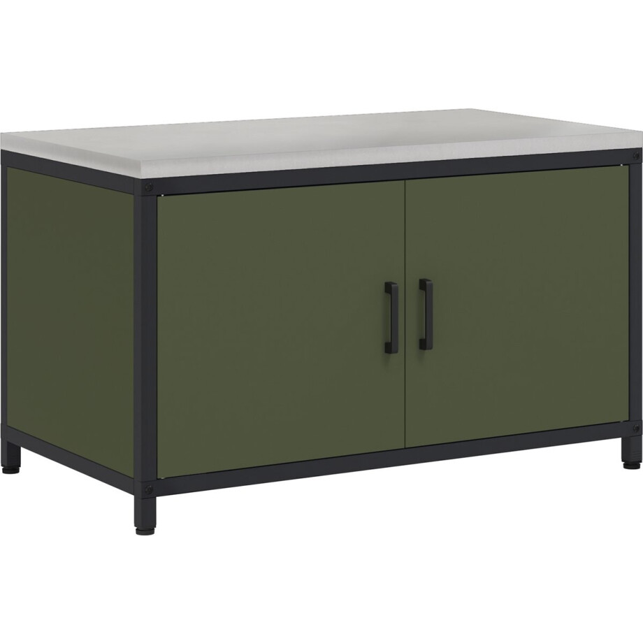 vidaXL - Keukenopslag - Kast - HATTEM - Olijfgroen - 90 - x - 50 - x - 53 - cm - Staal afbeelding 1
