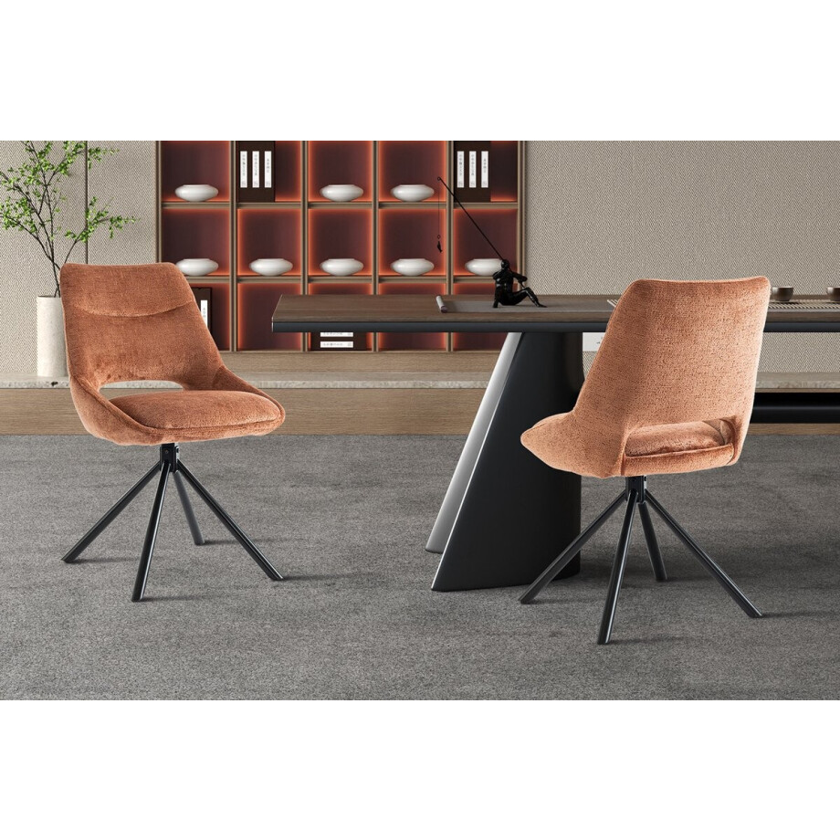 Stoel Dante | 51 x 60 x 86 cm | Rust-design - Set van 2 afbeelding 1