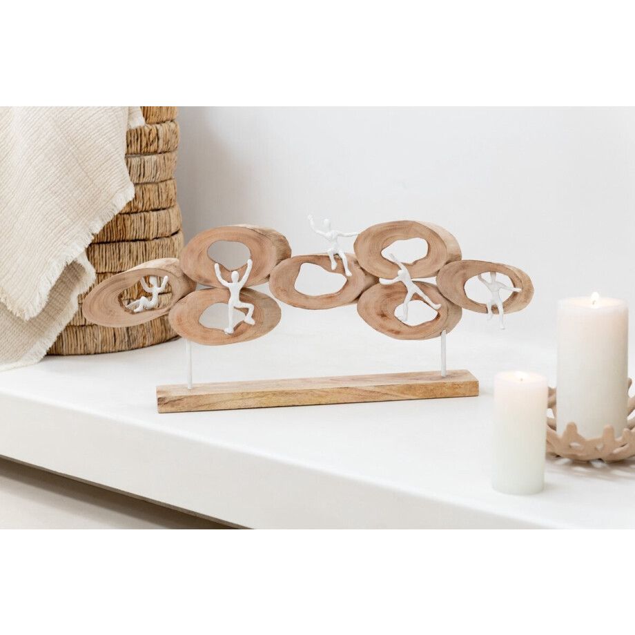 J-Line decoratie Figuurs 5 In Ring - hout - naturel J-Line decoratie Figuurs 5 In Ring - hout - naturel afbeelding 1