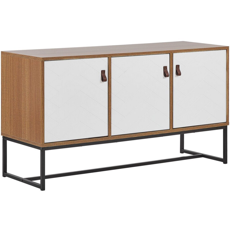 BELIANI NUEVA - Sideboard - Lichte houtkleur/Wit - MDF afbeelding 1