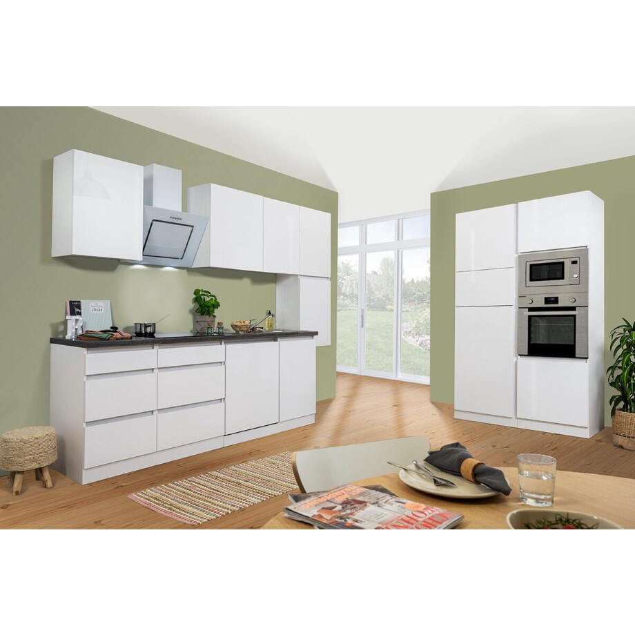 Goedkope keuken 395 cm - complete keuken met apparatuur Lorena - Wit/Wit - soft close - inductie kookplaat - vaatwasser - afzuigkap - oven - magnetron - spoelbak Goedkope keuken 395 cm - complete keuken met apparatuur Lorena - Wit/Wit - soft close - inductie kookplaat - vaatwasser - afzuigkap - oven - magnetron - spoelbak afbeelding 1