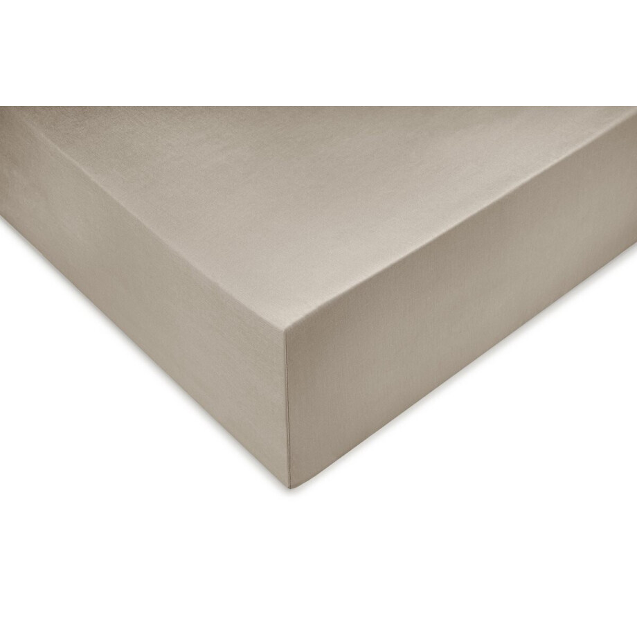 Zohome Satinado Hoeslaken - Lits-jumeaux - Katoensatijn - 180x210-220cm - Beige afbeelding 1