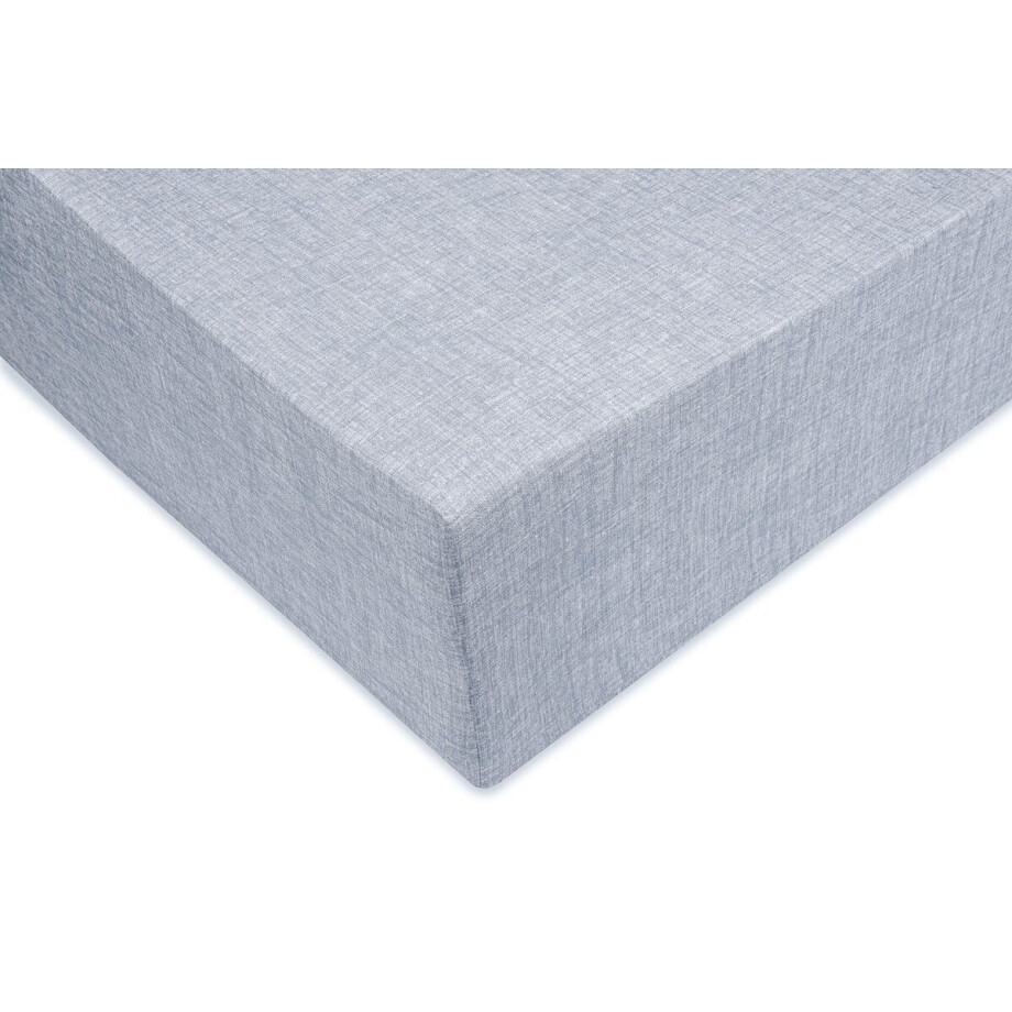 Zohome Hoeslaken Lino - Onderlaken 1 persoons - 90x210-220 - 100% Katoen - Blauw afbeelding 1