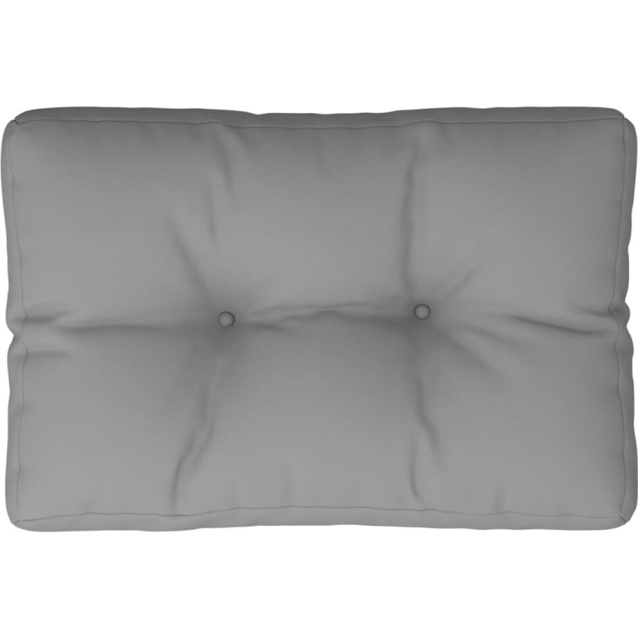 vidaXL - Palletkussen - 60x40x12 - cm - stof - grijs afbeelding 1