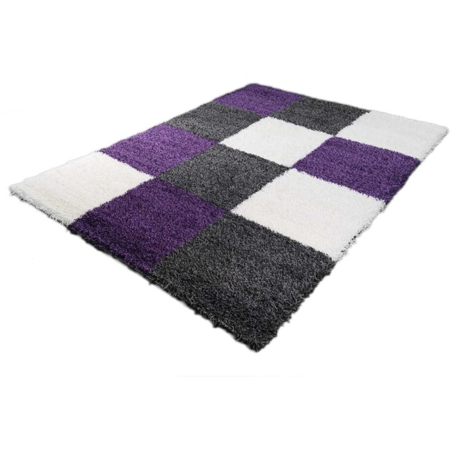 Vloerkleed Shaggy Plus 910 Grey Lilac 80x150 cm Vloerkleed Shaggy Plus 910 Grey Lilac 80x150 cm afbeelding 1