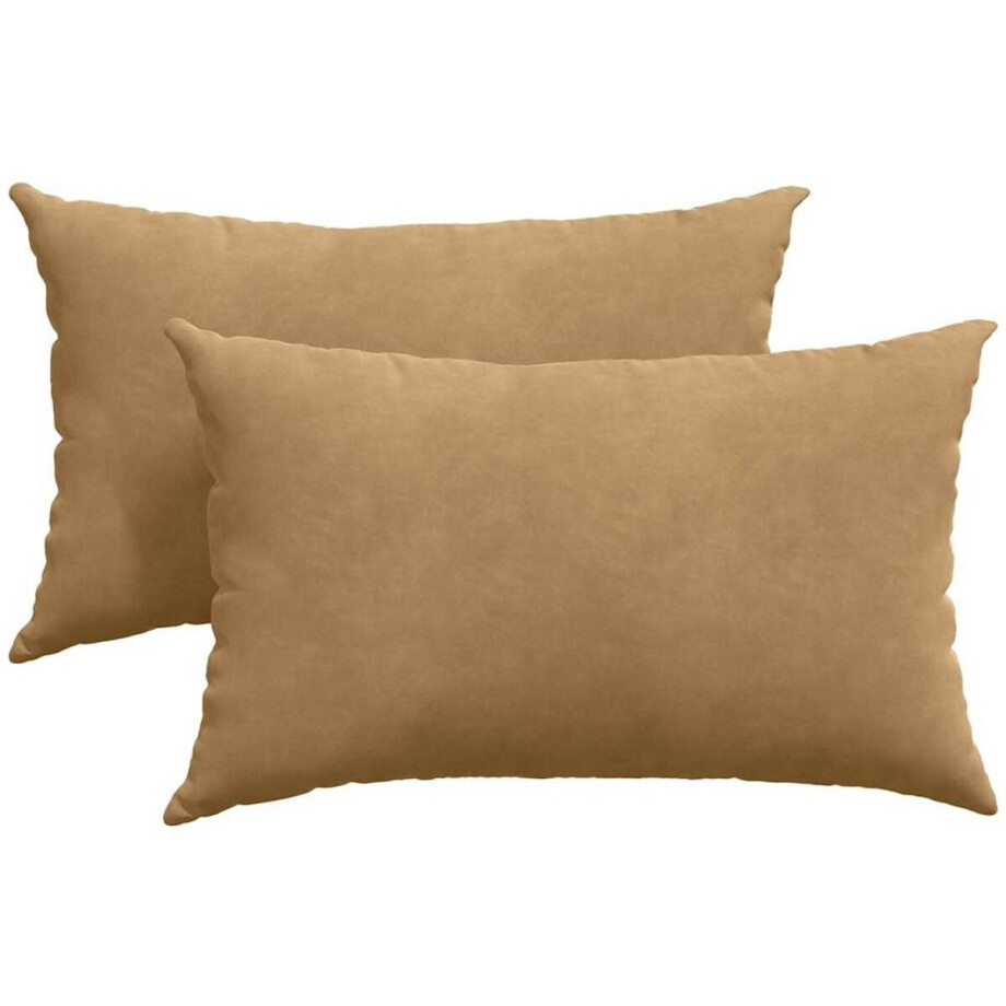 vidaXL - Zitkussens - 2 - pcs - Bruin - 50 - x - 30 - cm - Corduroy - stof afbeelding 1