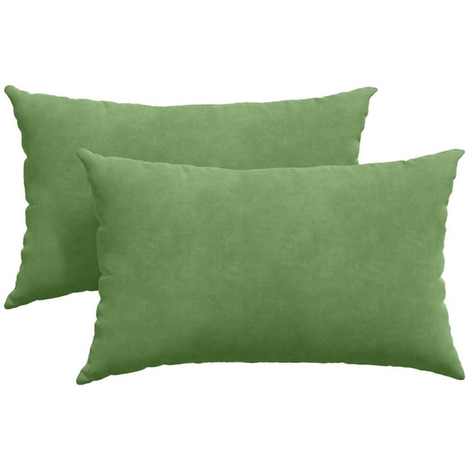 vidaXL - Zitkussens - 2 - pcs - Lichtgroen - 50 - x - 30 - cm - Corduroy - stof afbeelding 1