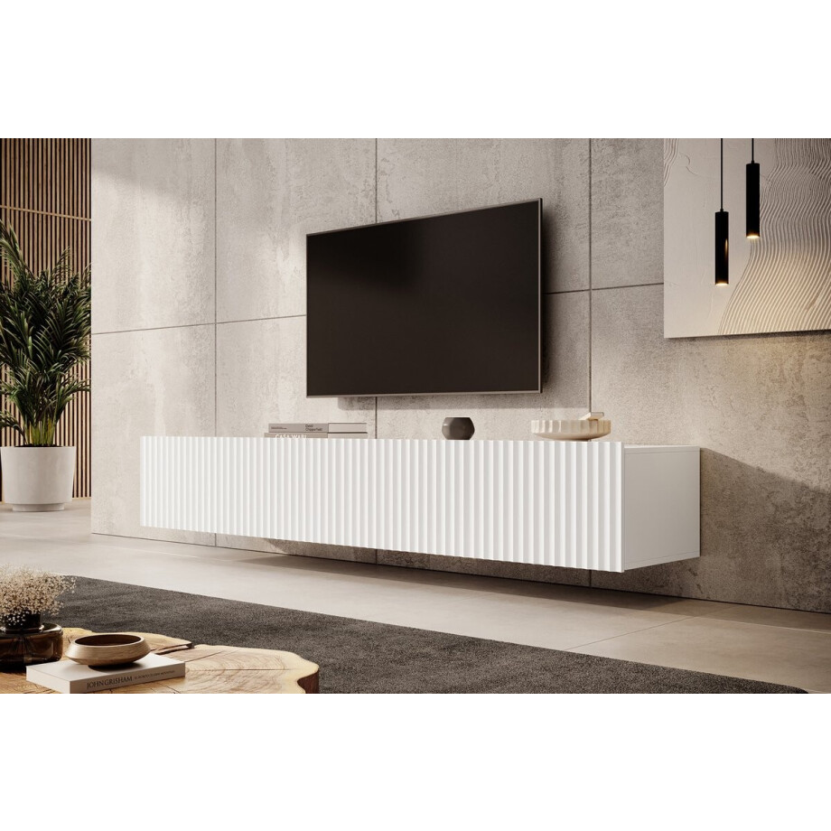 Meubella - TV-Meubel Pepinos - Wit - 200 cm afbeelding 1