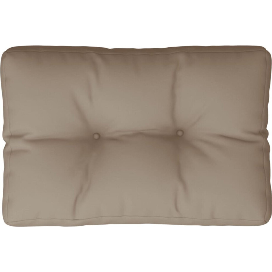 vidaXL - Palletkussen - 50x40x12 - cm - stof - taupe afbeelding 1