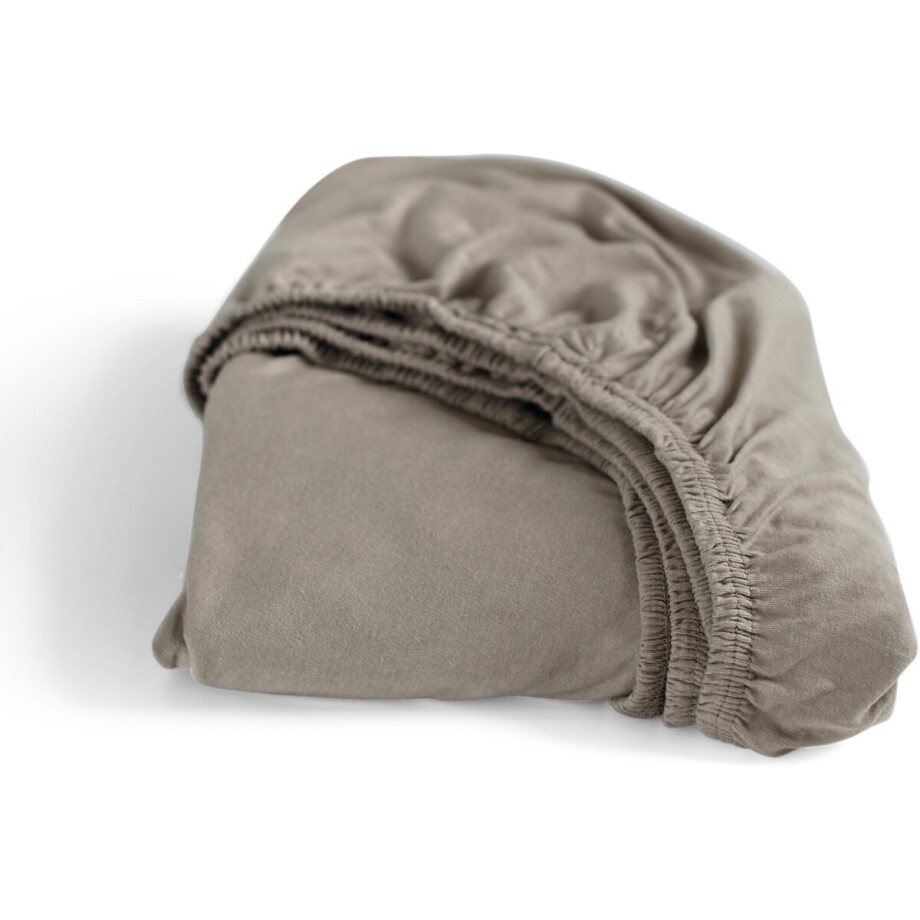 Cinderella - Hoeslaken (tot 25 cm) - Double Jersey - 80x200 - Taupe afbeelding 1