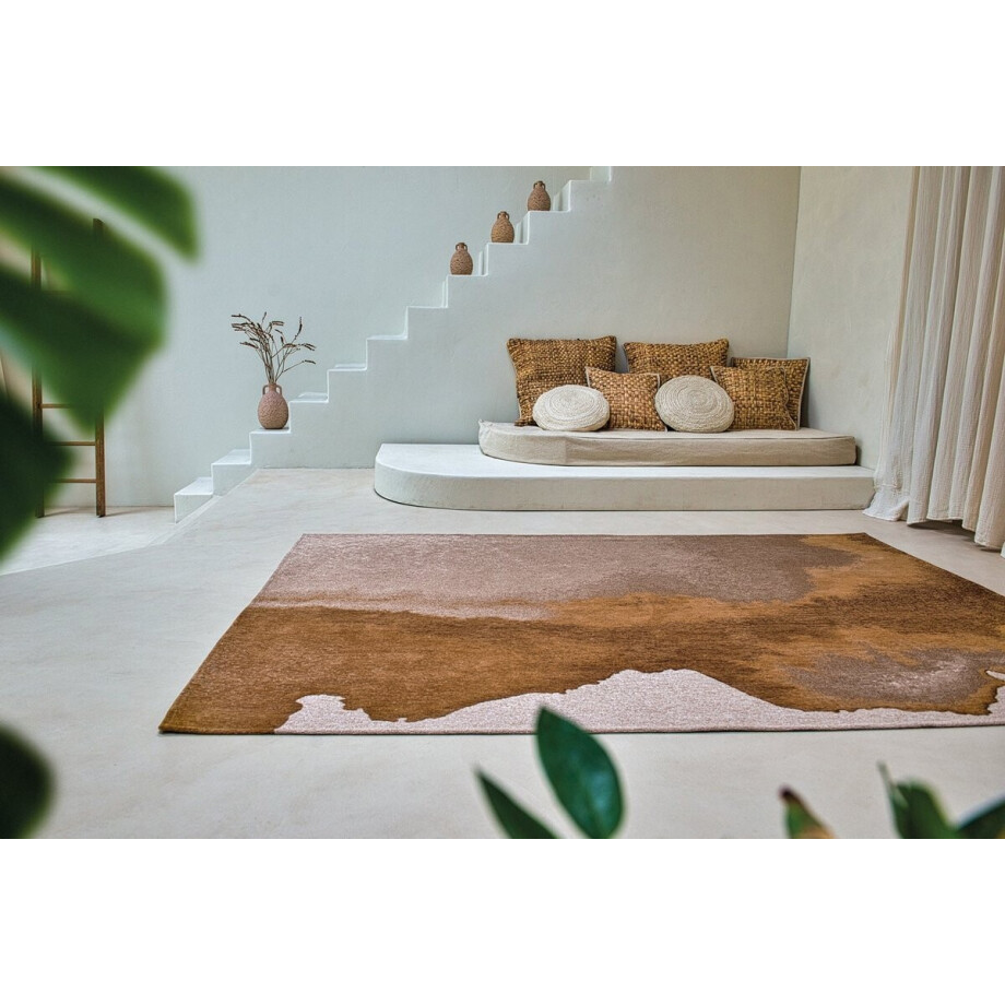 Wasbaar Binnen & Buiten Vloerkleed - 280 x 390 cm - Louis De Poortere Lagoon Chestnut - Laagpolig Tapijt - Gerecycled PET - Made in Belgium - Circulair afbeelding 1