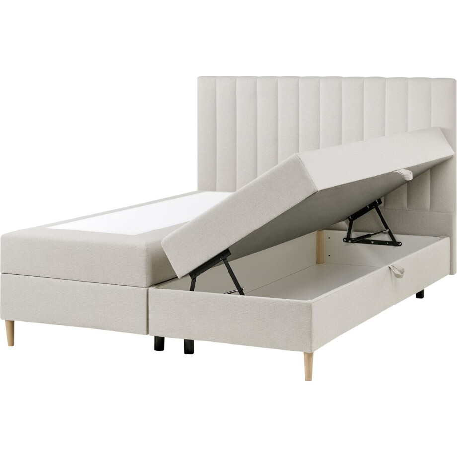 OFFICER - Boxspringbed - Gebroken wit - 160 x 200 cm - Polyester afbeelding 1