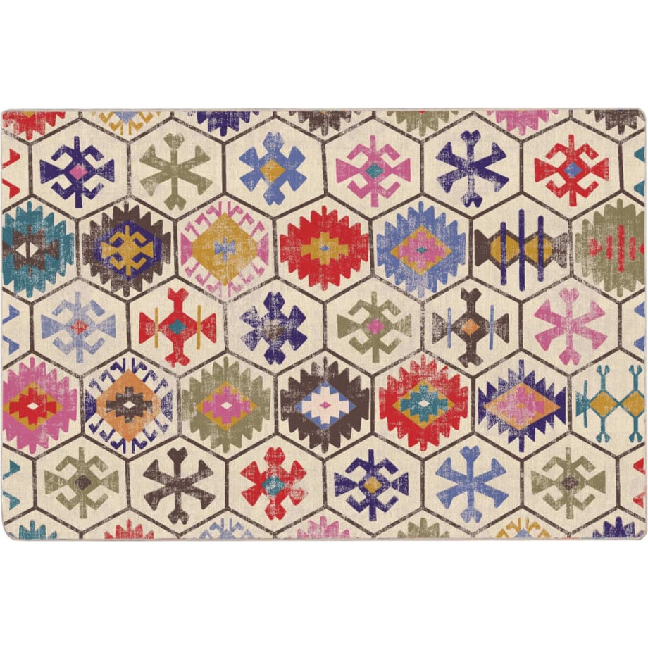 vidaXL - Vloerkleed - wasbaar - 120x180 - cm - meerkleurig afbeelding 1