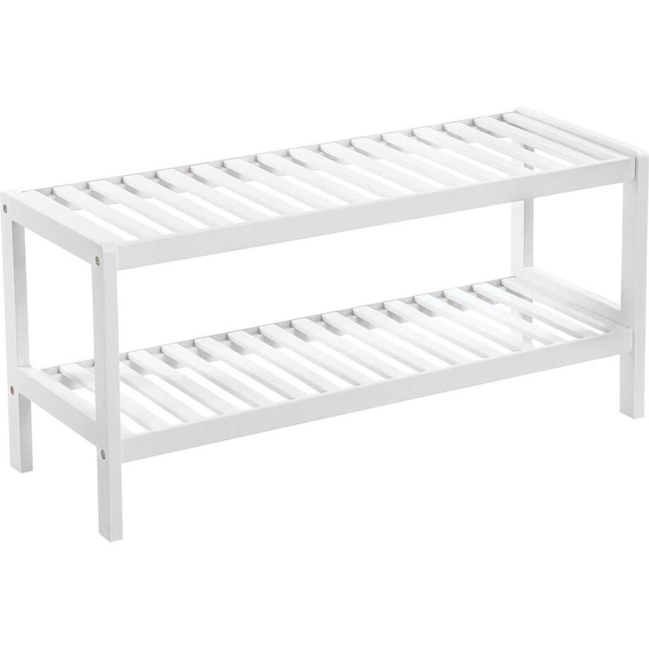 MIRA Home - Schoenenrek - Schoenenbank - Opbergrek - Hal - Slaapkamer - Wit - 70x26x33cm afbeelding 1