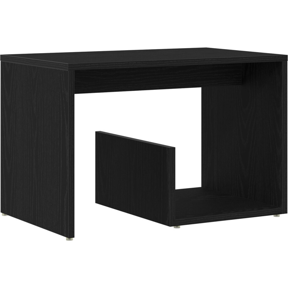 vidaXL - Bijzettafel - Zwart - Eiken - 59 - x - 36 - x - 38 - cm - Bewerkt - hout afbeelding 1