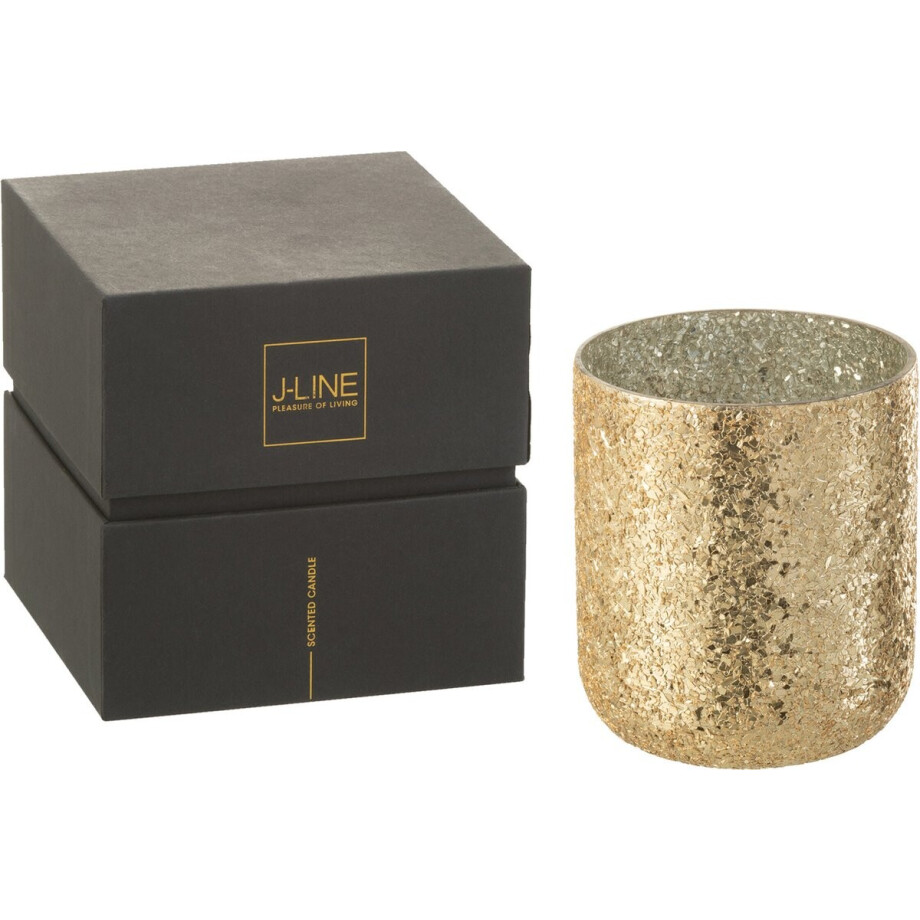 J-Line geurkaars Luxuria - Vanilla Escape - glas - goud - large - 80U afbeelding 1