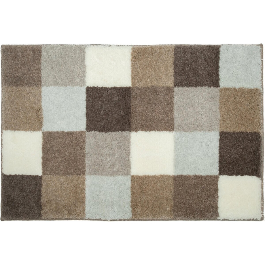 Casilin Badmat Antislip 60x90cm Blocks - Waterabsorberende Badkamermat - Wasbaar en Sneldrogend - Voor Douche en Bad - Hoogpolig - Acryl - Rechthoek - Bruin, Beige Casilin Badmat Antislip 60x90cm Blocks - Waterabsorberende Badkamermat - Wasbaar en Sneldrogend - Voor Douche en Bad - Hoogpolig - Acryl - Rechthoek - Bruin, Beige afbeelding 1