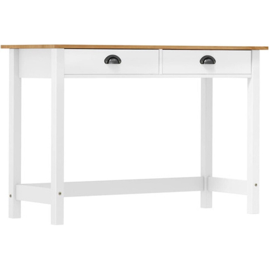 vidaXL - Wandtafel - Hill - 2 - lades - 110x45x74 - cm - massief - grenenhout vidaXL - Wandtafel - Hill - 2 - lades - 110x45x74 - cm - massief - grenenhout afbeelding 1