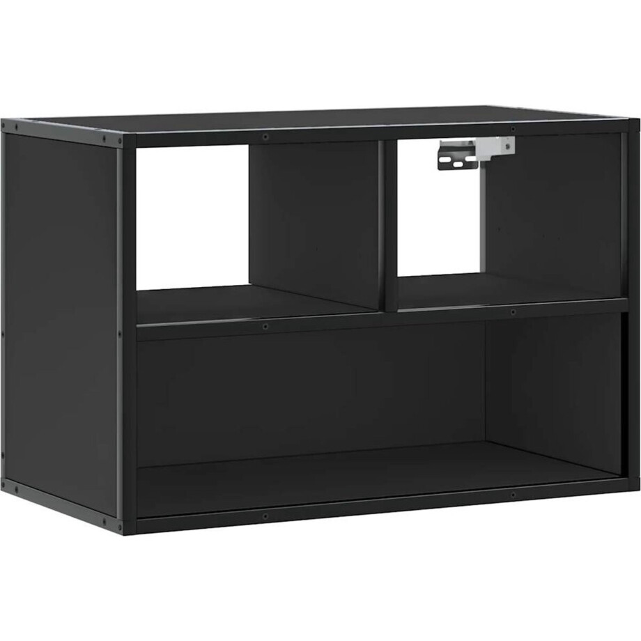vidaXL - Tv-meubel - 60x31x39,5 - cm - bewerkt - hout - en - metaal - zwart afbeelding 1
