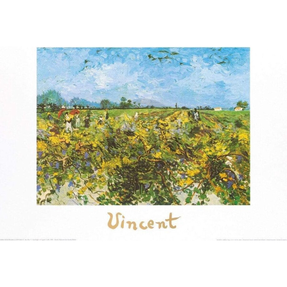 Kunstdruk Vincent Van Gogh - The Green Vineyard 70x50cm Kunstdruk Vincent Van Gogh - The Green Vineyard 70x50cm afbeelding 1