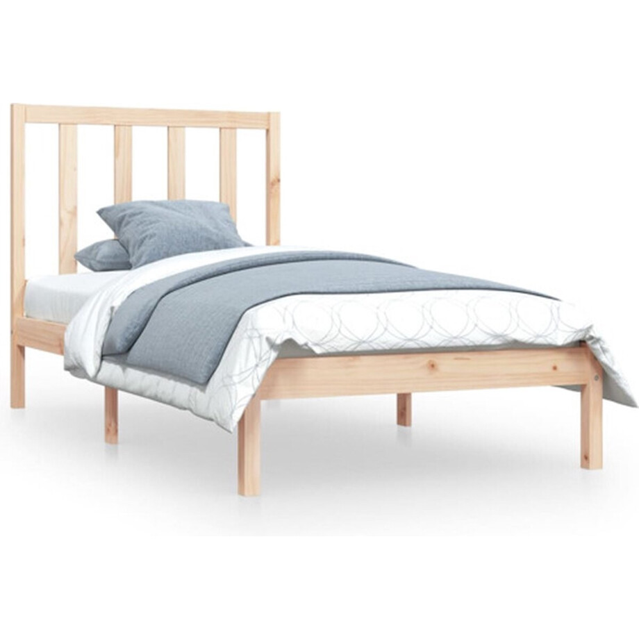 vidaXL - Bedframe - massief - grenenhout - 90x190 - cm vidaXL - Bedframe - massief - grenenhout - 90x190 - cm afbeelding 1