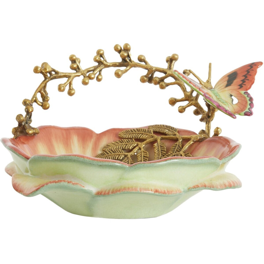 Light&living Schaal 26,5x20x14 cm BUTTERFLY oranje+geel+brons afbeelding 1