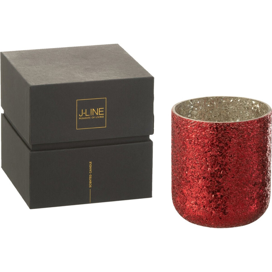 J-Line geurkaars Luxuria - Berry Bliss - glas - rood - large - 80U J-Line geurkaars Luxuria - Berry Bliss - glas - rood - large - 80U afbeelding 1