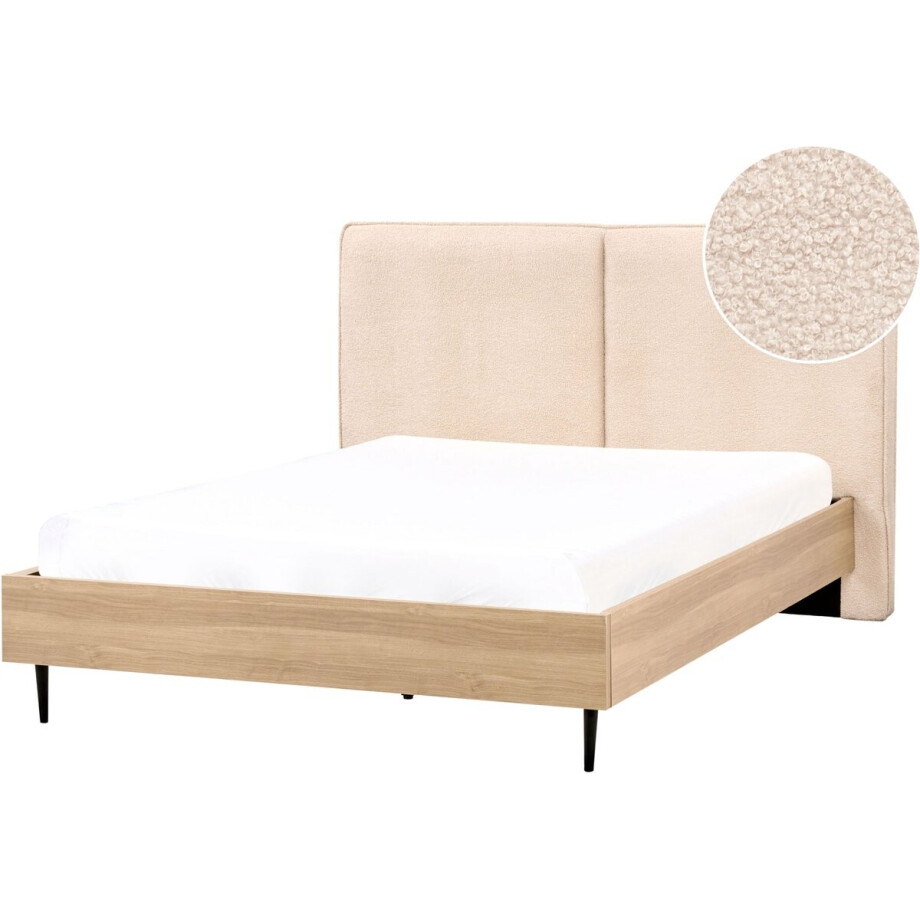 IZERNORE - Bed - Beige - 140 x 200 cm - Bouclé afbeelding 1