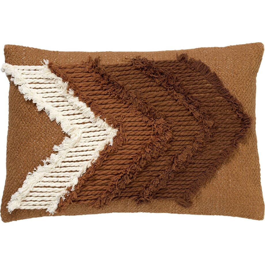 Dutch Decor ARROW - Kussenhoes van katoen Tobacco Brown 40x60 cm - bruin - met rits - zonder binnenkussen afbeelding 1
