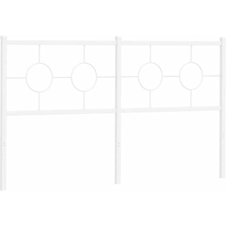 vidaXL - Vervangend - hoofdbord - 160 - cm - metaal - wit afbeelding 1