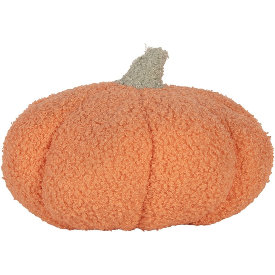 Clayre & Eef Decoratie Pompoen Ø 30x18 cm Oranje Polyester Herfst decoratie afbeelding 1