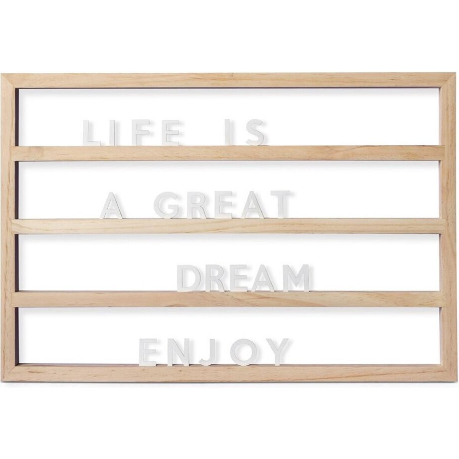Balvi Letterbord Nature 40 X 60 Cm Hout Naturel/wit 80/delig afbeelding 1