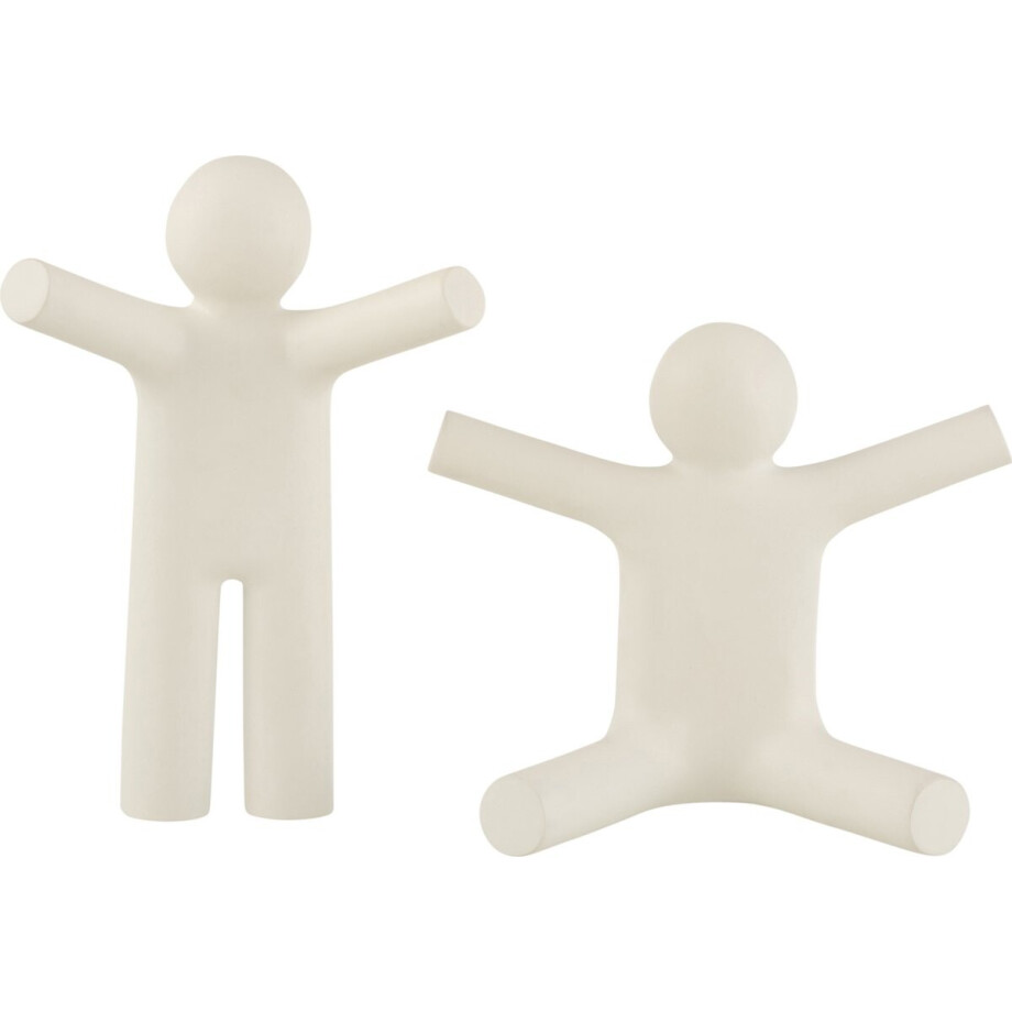 J-Line kapstok - kunststof - wit - 2 stuks afbeelding 1