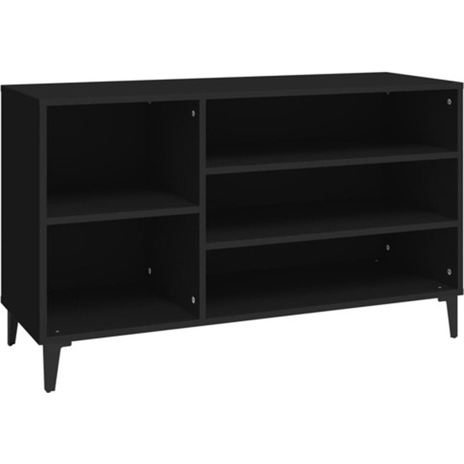 vidaXL - Schoenenkast - 102x36x60 - cm - bewerkt - hout - zwart afbeelding 1