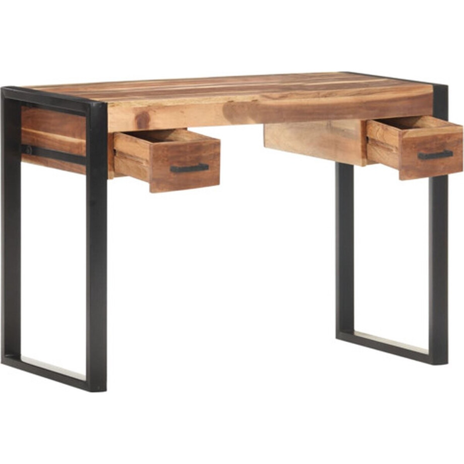 vidaXL - Bureau - 110x50x76 - cm - massief - hout vidaXL - Bureau - 110x50x76 - cm - massief - hout afbeelding 1