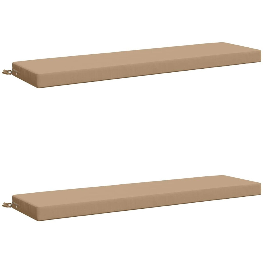 vidaXL - 2-delige - Bankkussens - SOEST - 100% - Polyester - Zand - 150 - x - 40 - x - 8 - cm vidaXL - 2-delige - Bankkussens - SOEST - 100% - Polyester - Zand - 150 - x - 40 - x - 8 - cm afbeelding 1