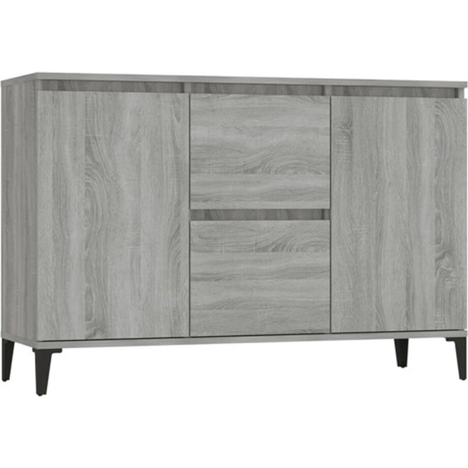 vidaXL - Dressoir - 102x35x70 - cm - bewerkt - hout - grijs - sonoma - eikenkleurig afbeelding 1