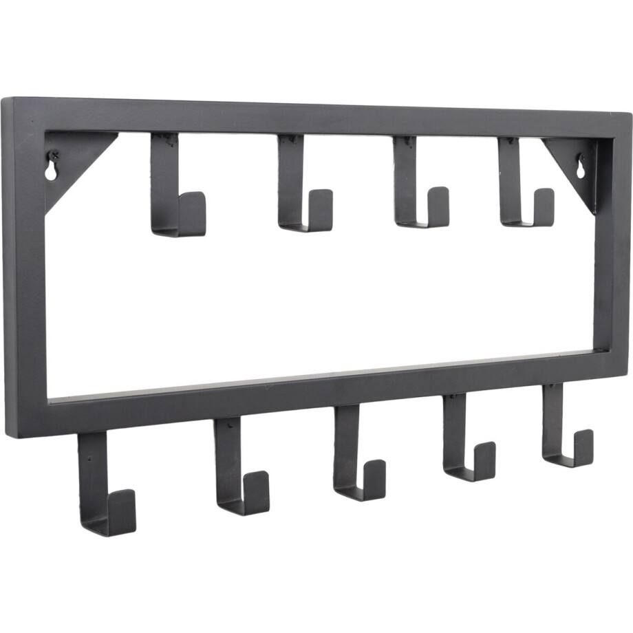 LOFT42 Bono Small Kapstok - Zwart – Metaal – 9 haken - 50x26x4 LOFT42 Bono Small Kapstok - Zwart – Metaal – 9 haken - 50x26x4 afbeelding 1