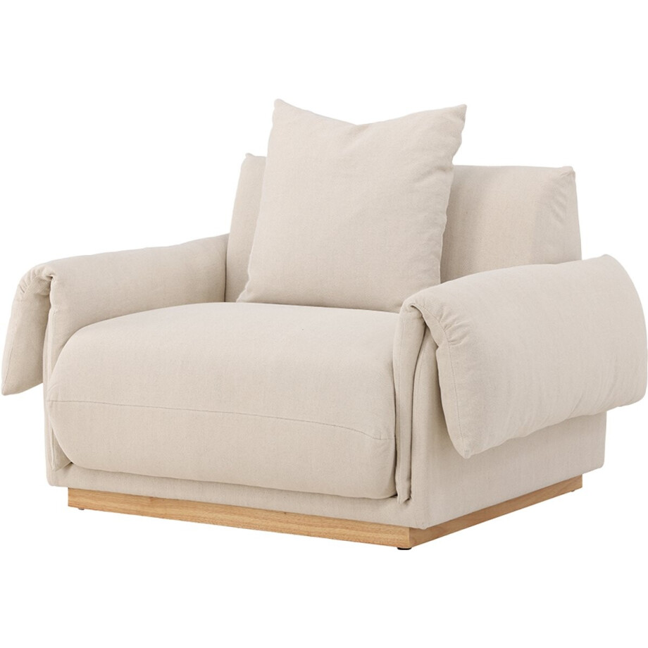 Nest living Rikki Gestoffeerde Fauteuil Beige - Loungestoel - Relax - Scandinavisch - Met Armleuning Nest living Rikki Gestoffeerde Fauteuil Beige - Loungestoel - Relax - Scandinavisch - Met Armleuning afbeelding 1