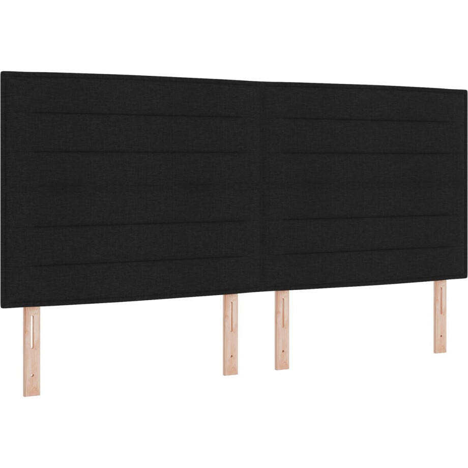 vidaXL - Boxspring - bed - met - matras - met - LED - Zwart - 200 - x - 200 - cm - Stof afbeelding 1