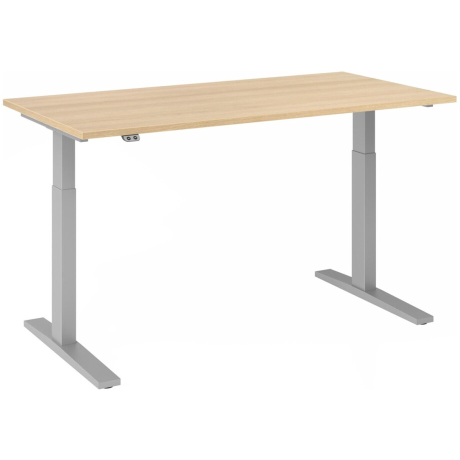 Bureau XMKA elektrisch in hoogte verstelbaar 160 x 80 Essen-Eik - Zilver Bureau XMKA elektrisch in hoogte verstelbaar 160 x 80 Essen-Eik - Zilver afbeelding 1